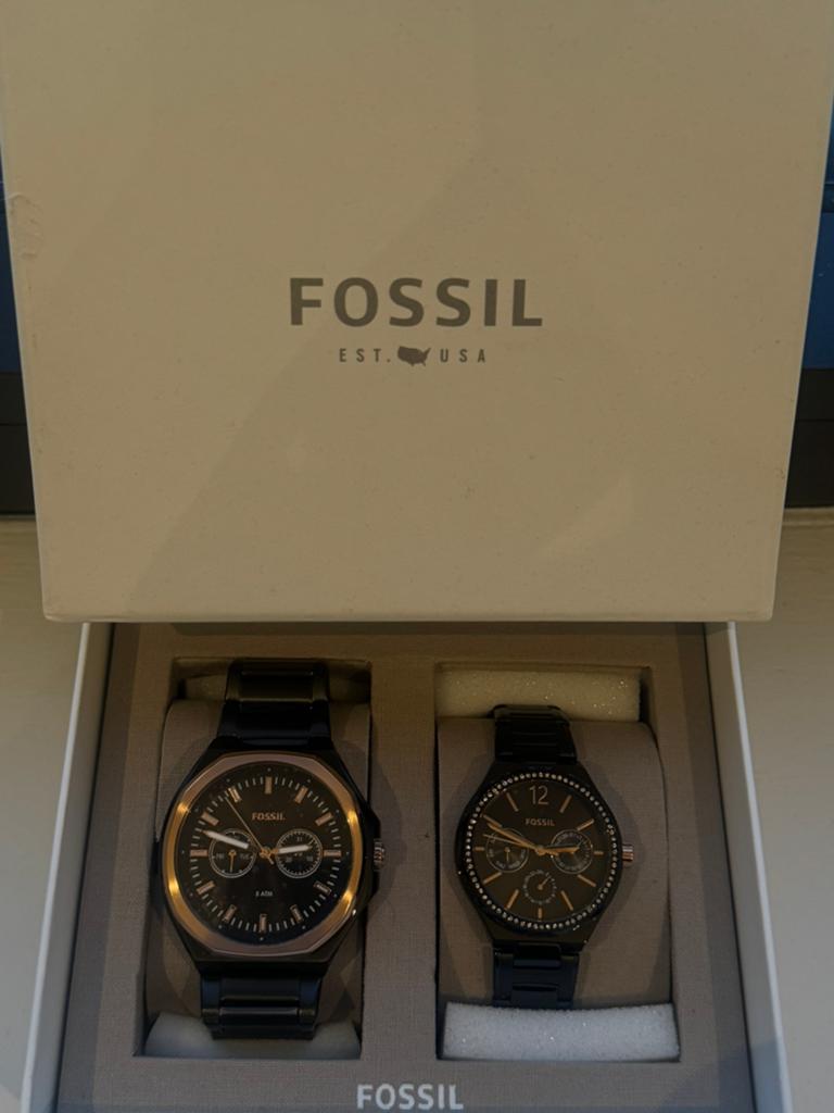 Montre Fossil Duo homme x femme, Bijoux, Sacs & Beauté, Enlèvement ou Envoi, Neuf, Montre-bracelet, Fossil