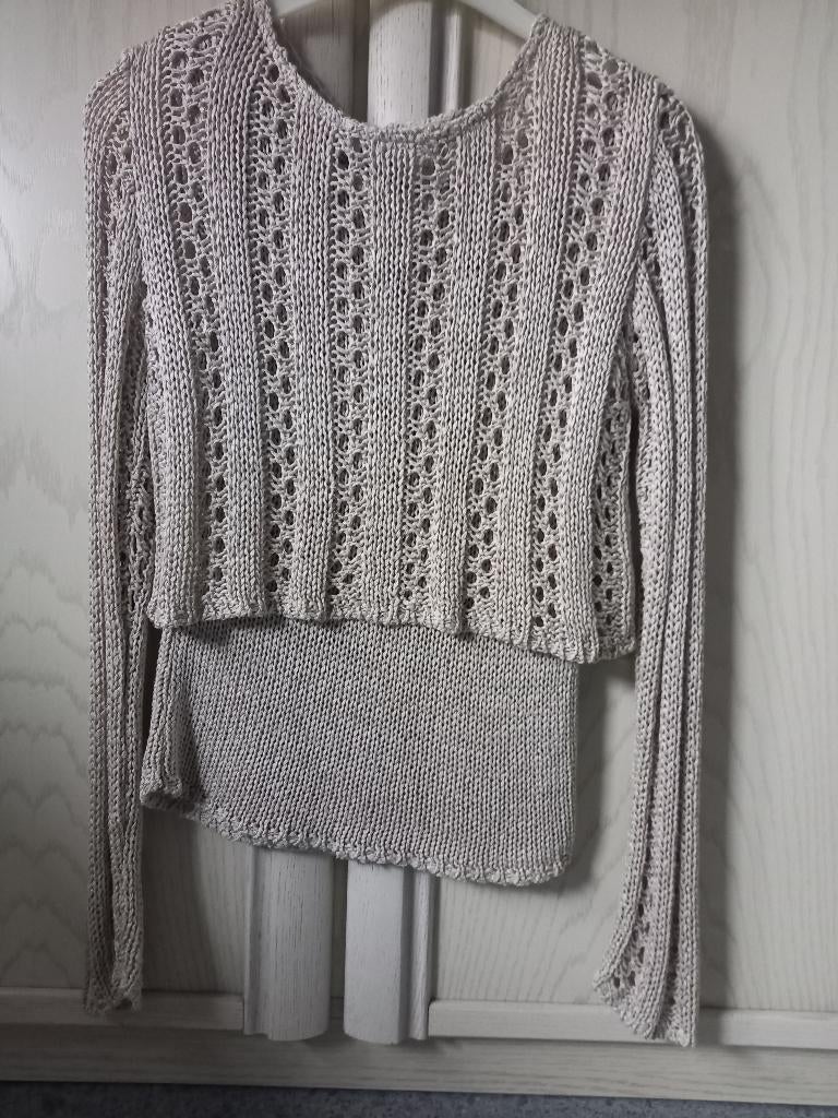 2-delige Trui - Cassis, Maat 38/40 (M), Cassis, Beige, Ophalen of Verzenden