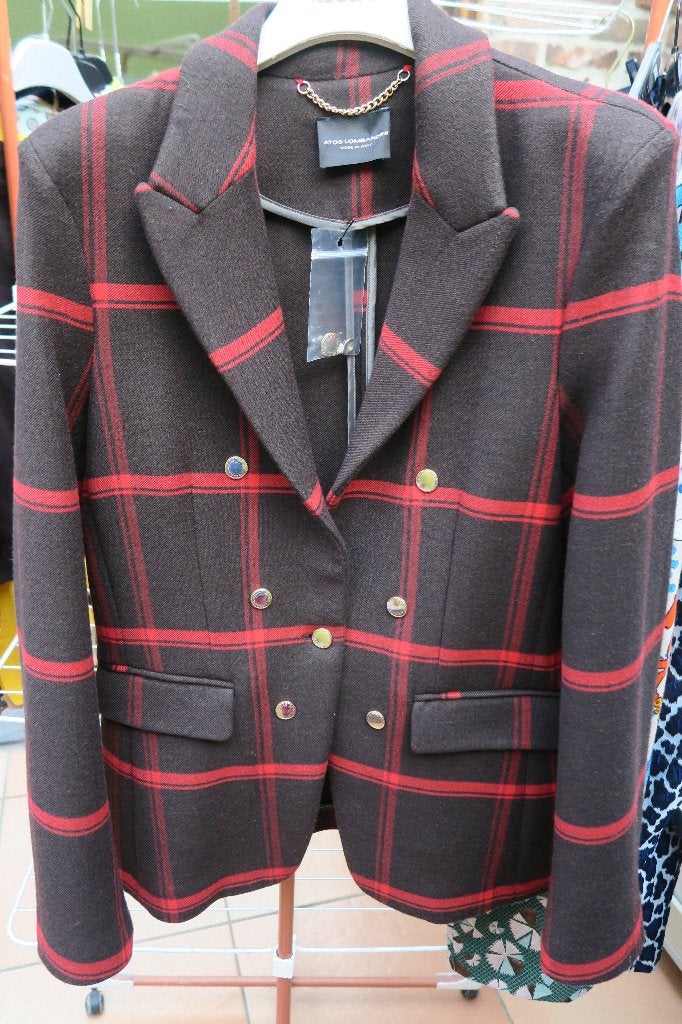 Jas nieuw ruit bruin rood Atos Lombardini mt 44, Meerkleurig, Maat 42/44 (L), Nieuw, Ophalen of Verzenden