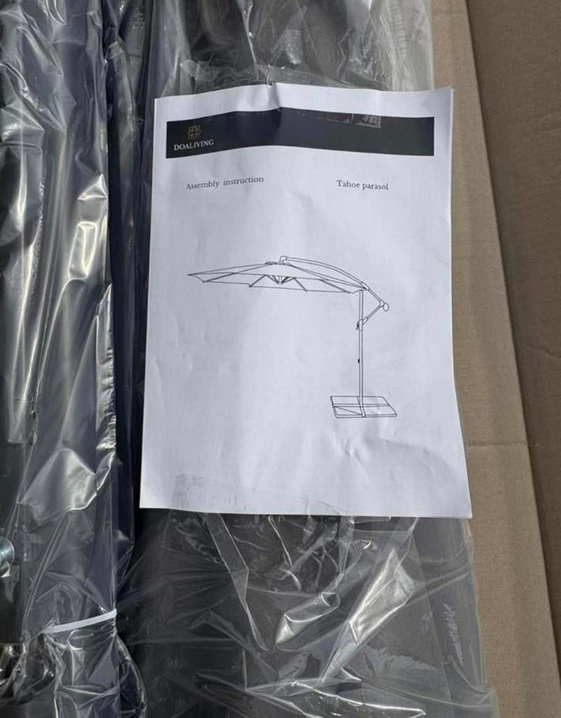 Parasol dualiving, Tuin en Terras, Parasols, Ophalen, Nieuw, Verstelbaar, Strandparasol