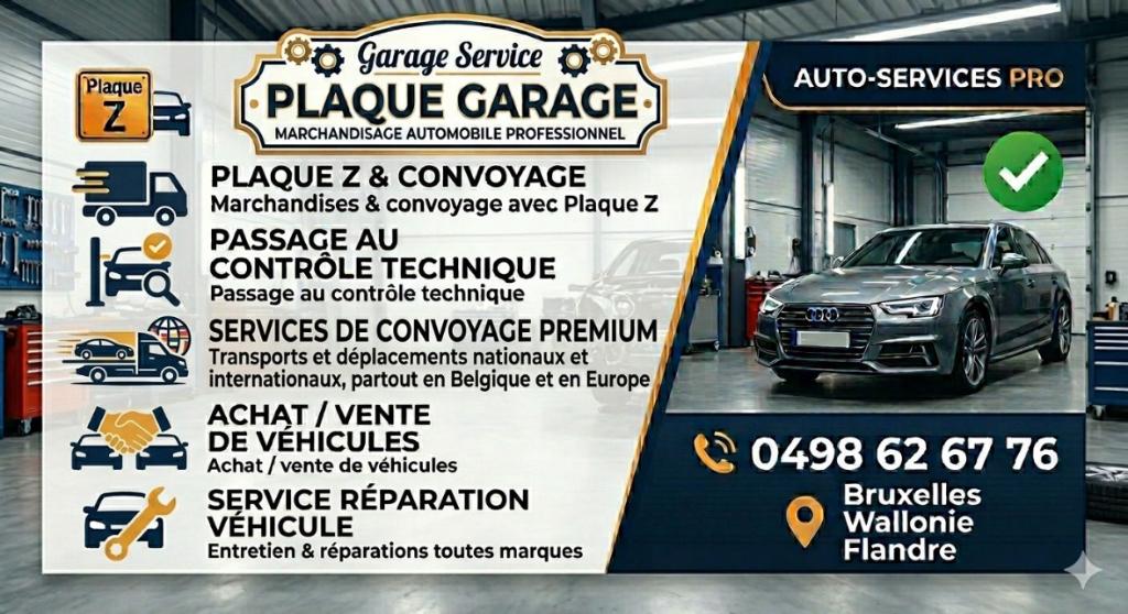 Service Plaque Z – Déplacement de véhicule, Enlèvement ou Envoi, Comme neuf