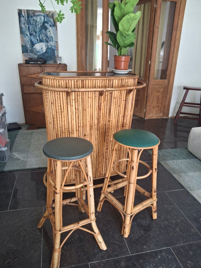 Vintage tiki bar cocktailbar buitenbar toog, Ophalen