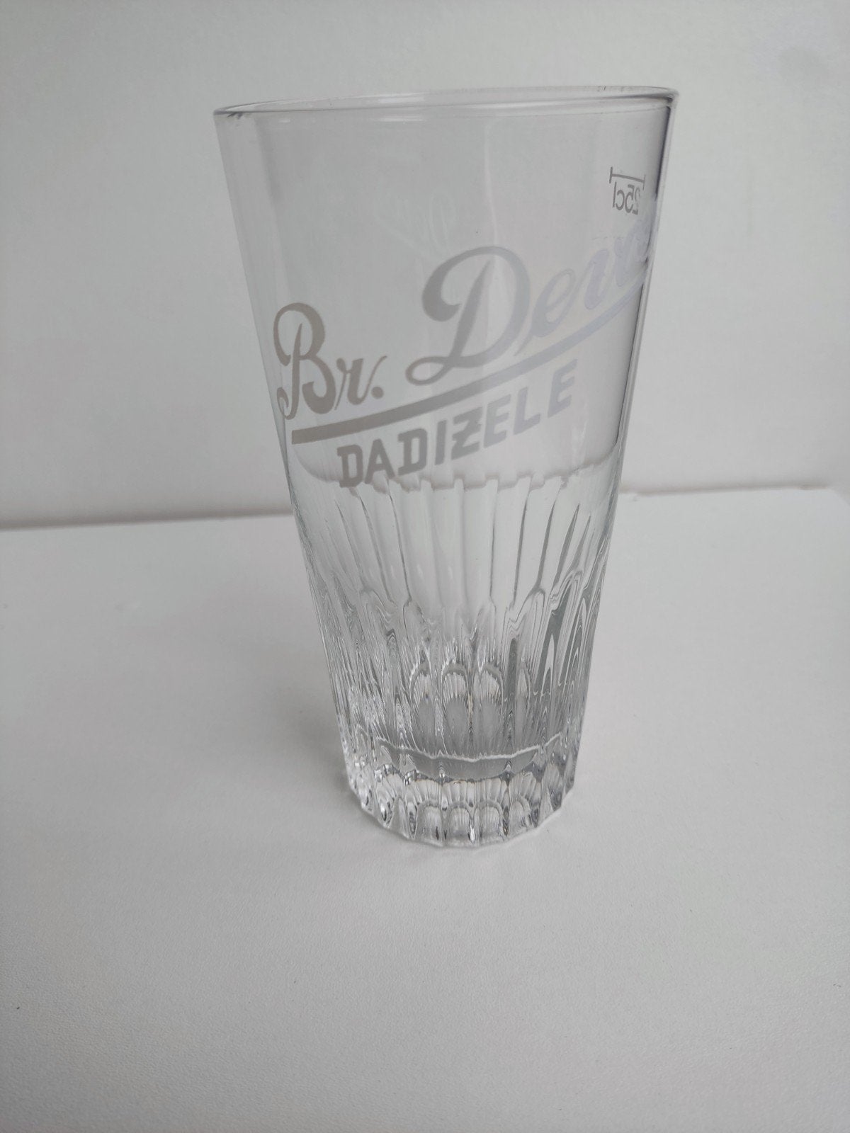 Oud ribbeltjesglas / geuzeglas Brouwerij Devos Dadizele, Verzamelen, Ophalen, Gebruikt, Bierglas