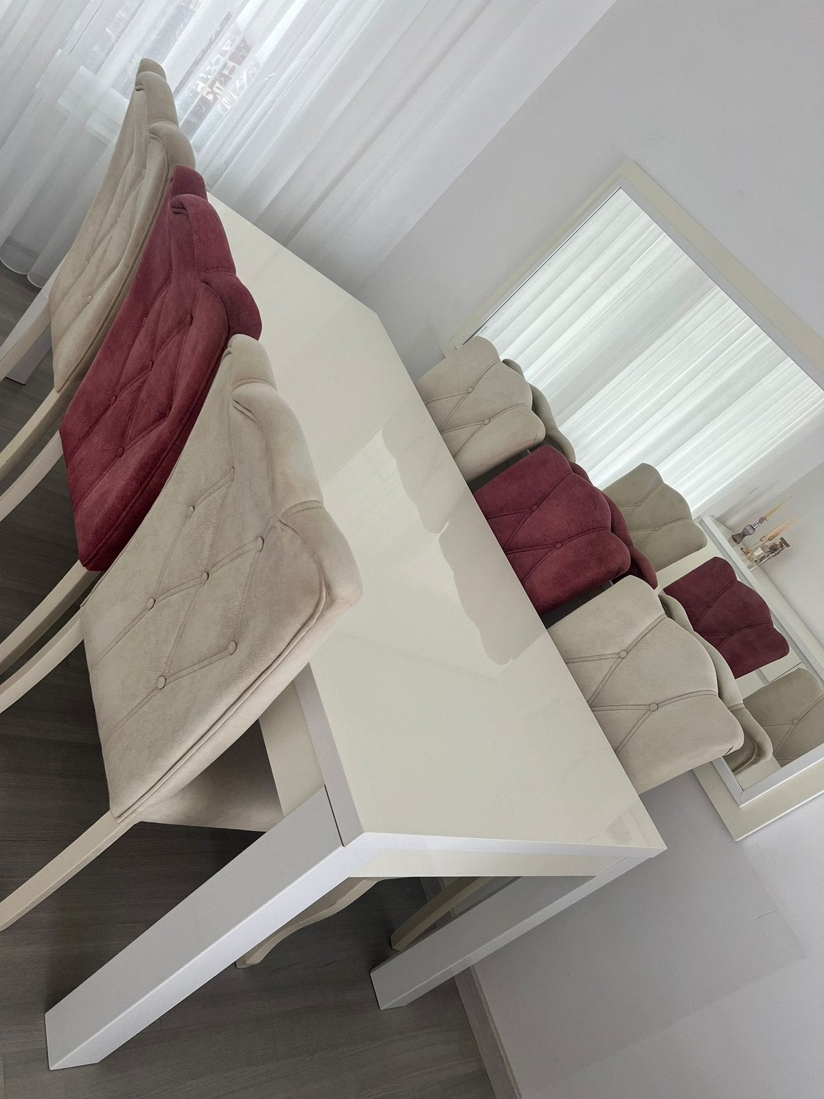 Tafel met 6 stoelen perfecte staat, Ophalen, 50 tot 100 cm, Zo goed als nieuw, Vijf personen of meer