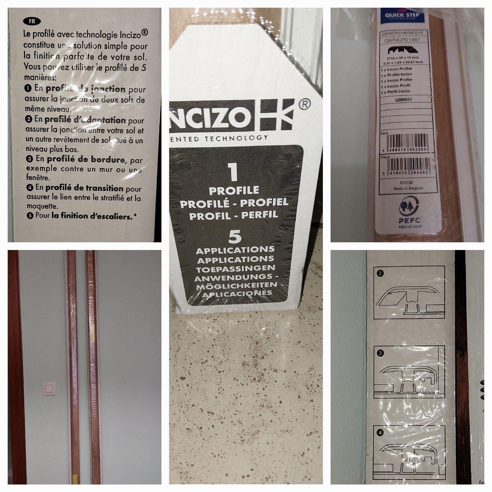 2 profilés pour parquet NEUFS, Neuf, Beige, Enlèvement, Moins de 5 m²