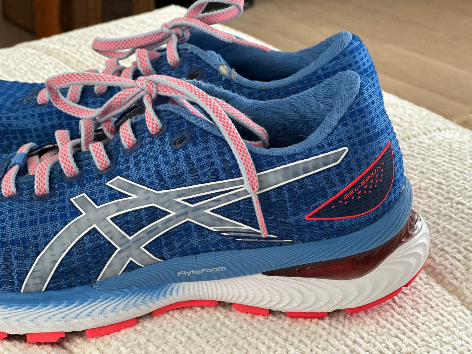 ASICS SAIUN bleues–Pointure 40,5 – Bon état a venir chercher, Course à pied, Chaussures de course à pied, Enlèvement, Utilisé
