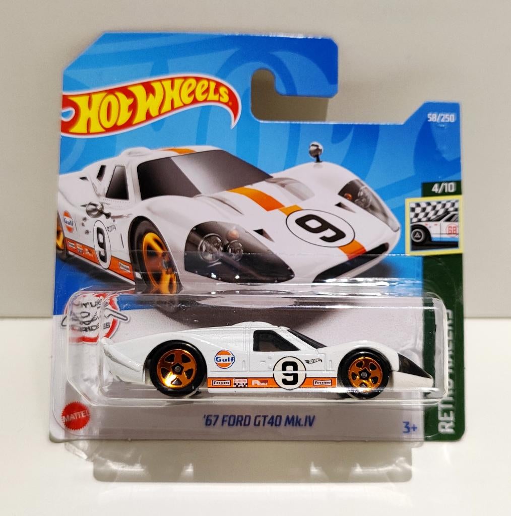 Hot Wheels '67 Ford GT40 Mark 4 Gulf Racing Wit (2022), Enlèvement ou Envoi