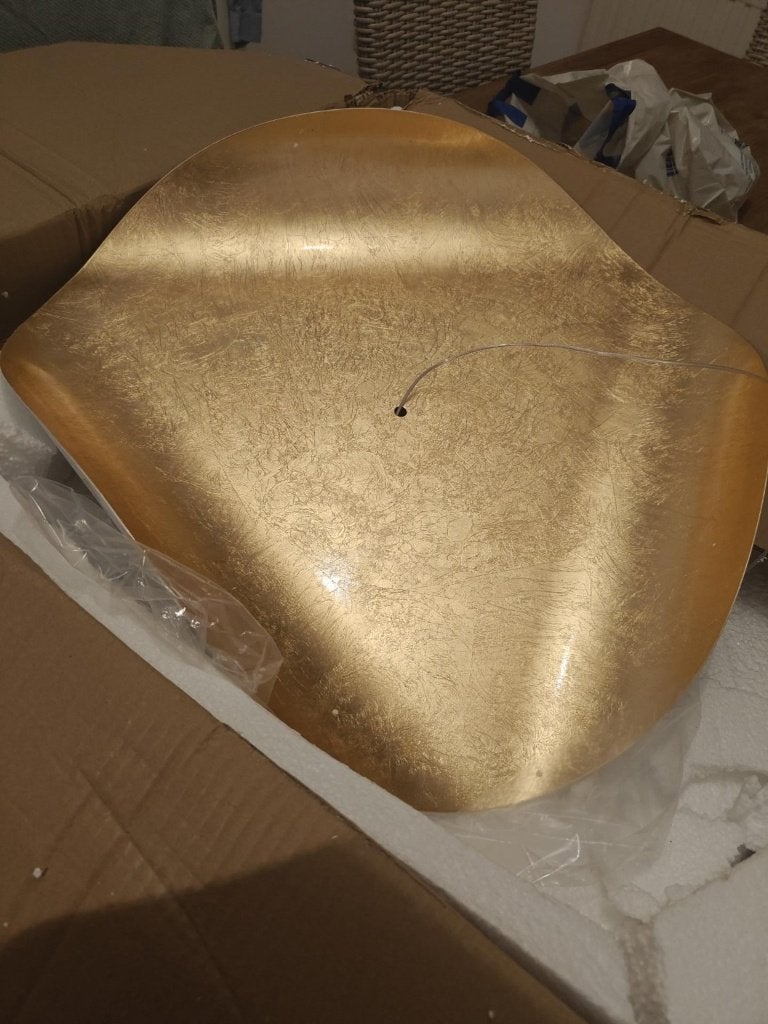 Lampe suspendue LED dorée moderne dimmable avec télécommande, Enlèvement ou Envoi, Neuf, Autres matériaux, Autres culots