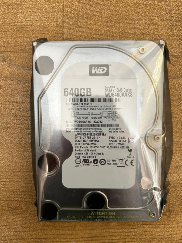 Nieuwe WD 640Gb Sata HDD New hardeschijf, Intern, Nieuw, Ophalen of Verzenden, Desktop