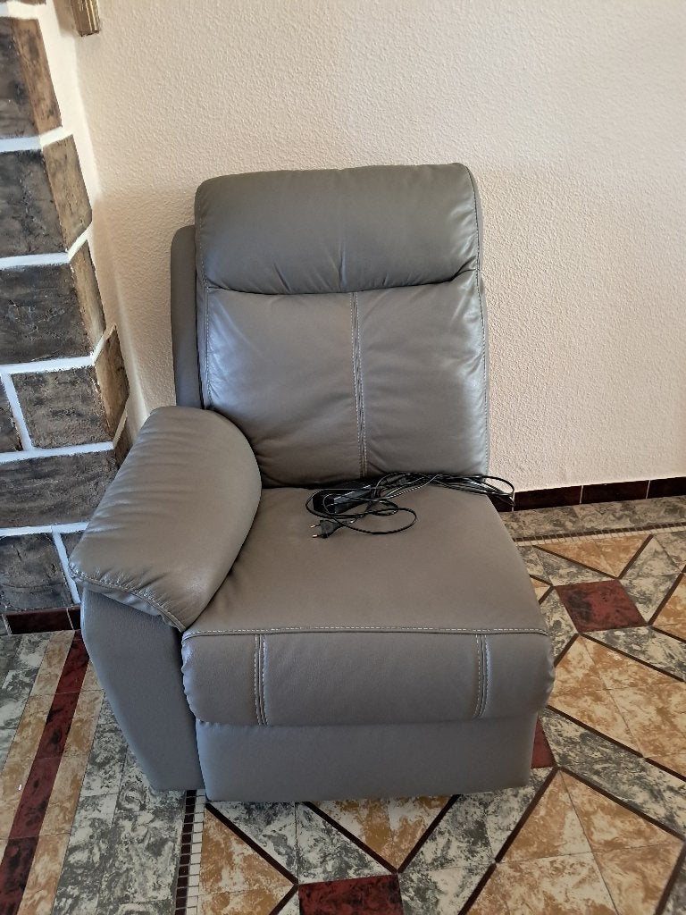Fauteuil 2 places relax électrique cuir véritable, Maison & Meubles, Fauteuils, Enlèvement, Comme neuf, Cuir