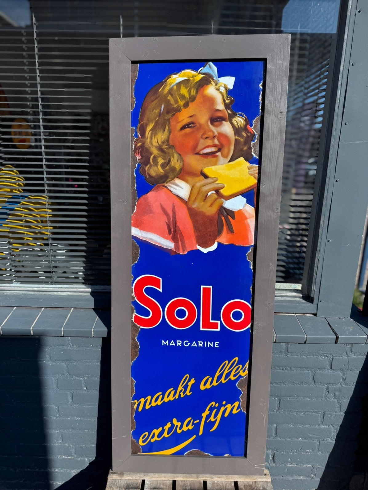 Solo Margarine emaille reclamebord, Ophalen, Reclamebord, Gebruikt, .