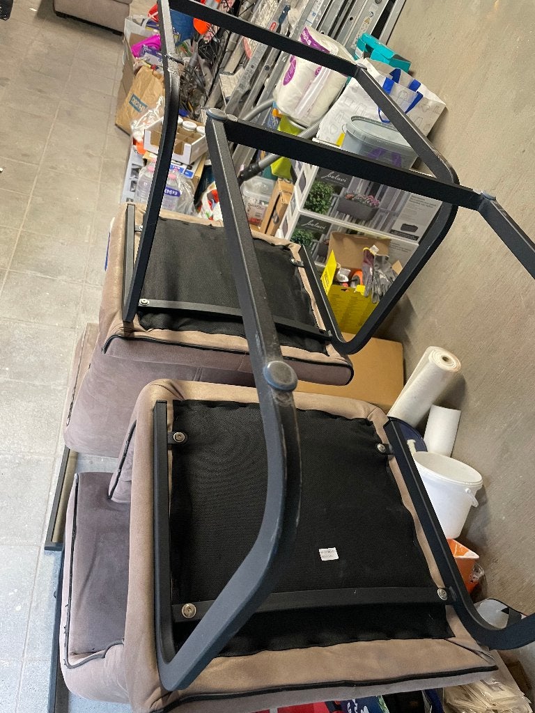 Ensemble de 4 chaises de salle à manger, Métal, Brun, Enlèvement, Utilisé