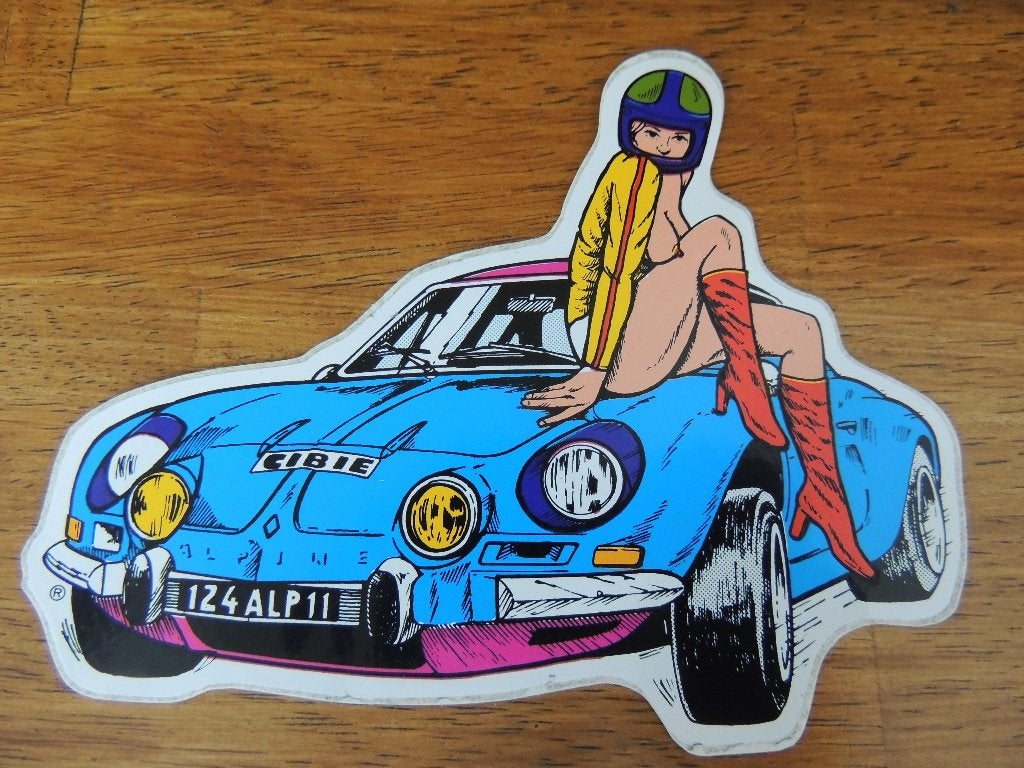 Renault Alpine A110 Pin up sexy nude sticker, Verzenden, Zo goed als nieuw, Auto of Motor