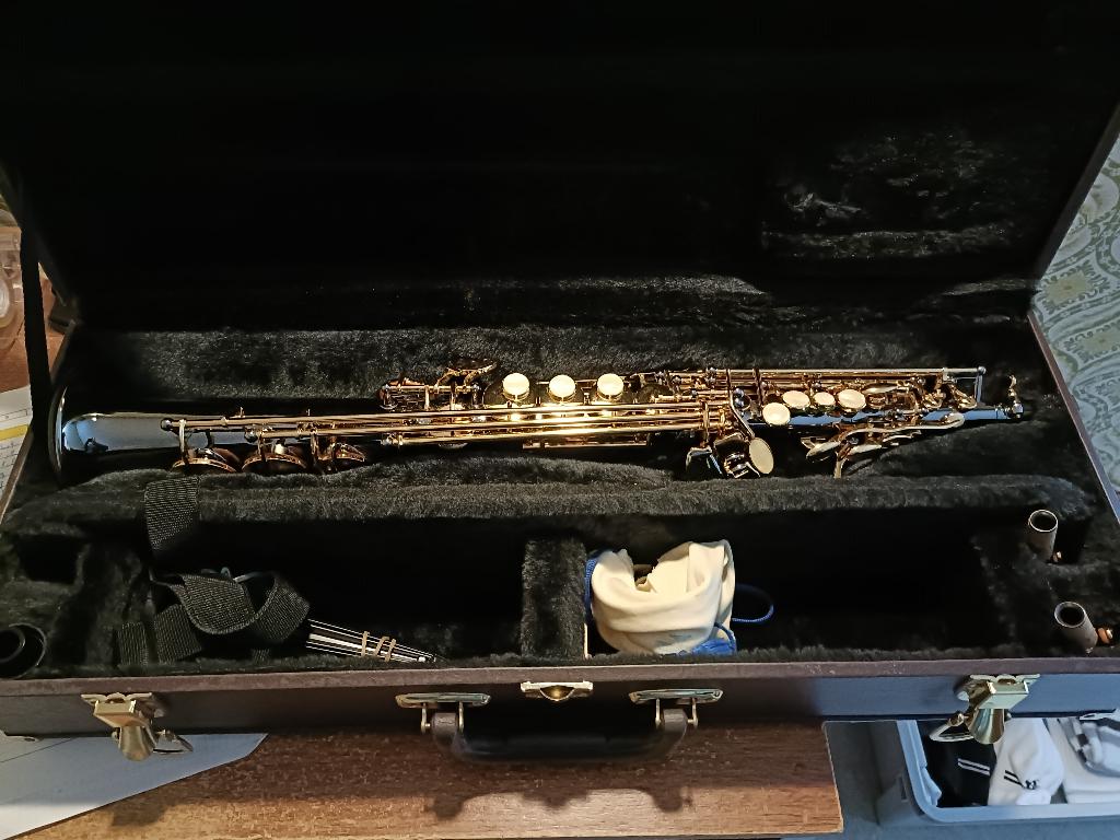 Vend saxo soprano, Musique & Instruments, Instruments à vent | Saxophones, Enlèvement, Comme neuf, Soprano, Avec valise