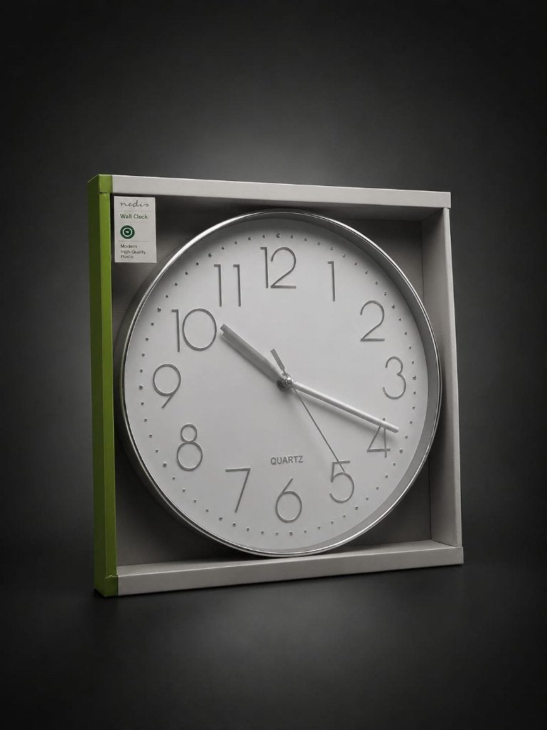 Nedis wandklok met een modern design., Ophalen