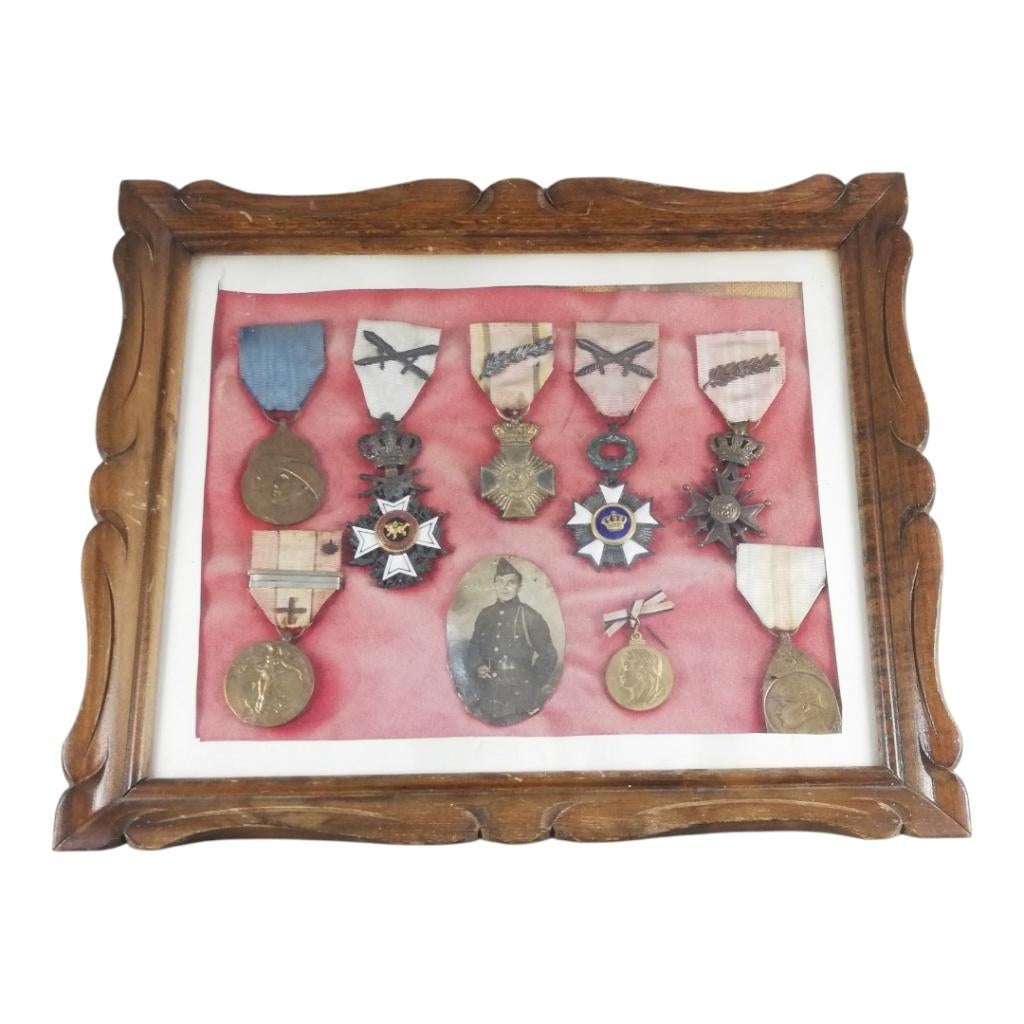 Lot medailles Belgisch veteraan '14-'18, Verzamelen, Ophalen of Verzenden, Landmacht, Lintje, Medaille of Wings