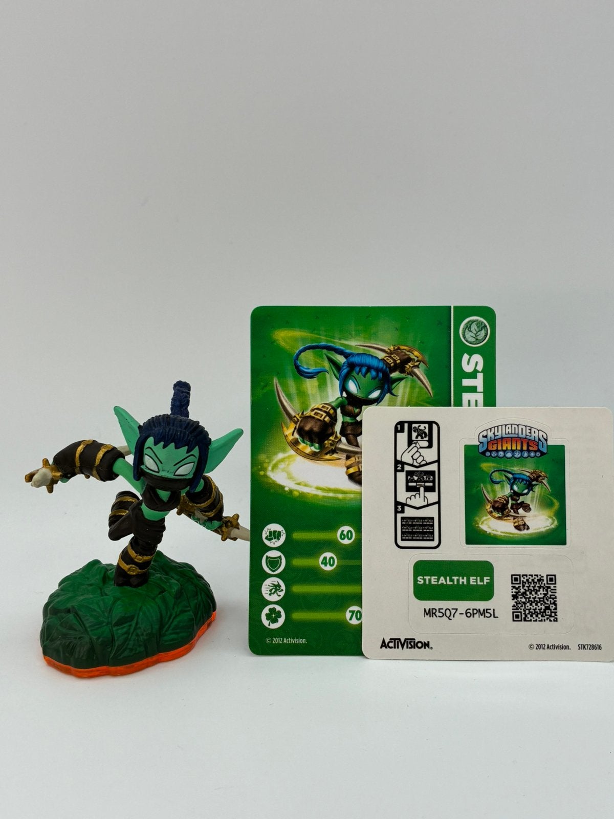 Elfe furtif Skylanders Giants avec autocollant et carte, Envoi, Comme neuf
