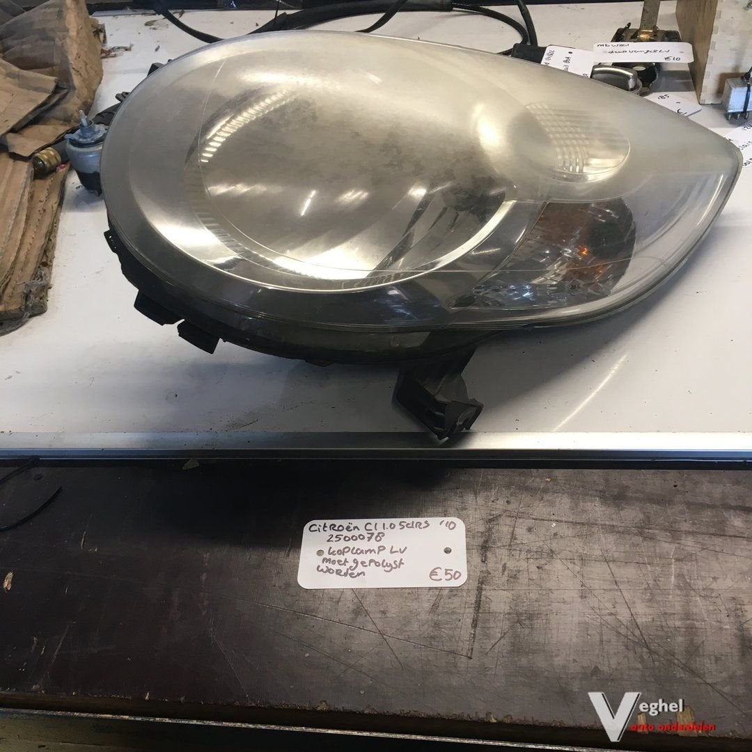 Citroen C1 2010 Wagennr 2500078 Koplamp Linksvoor, -, Utilisé, -, -