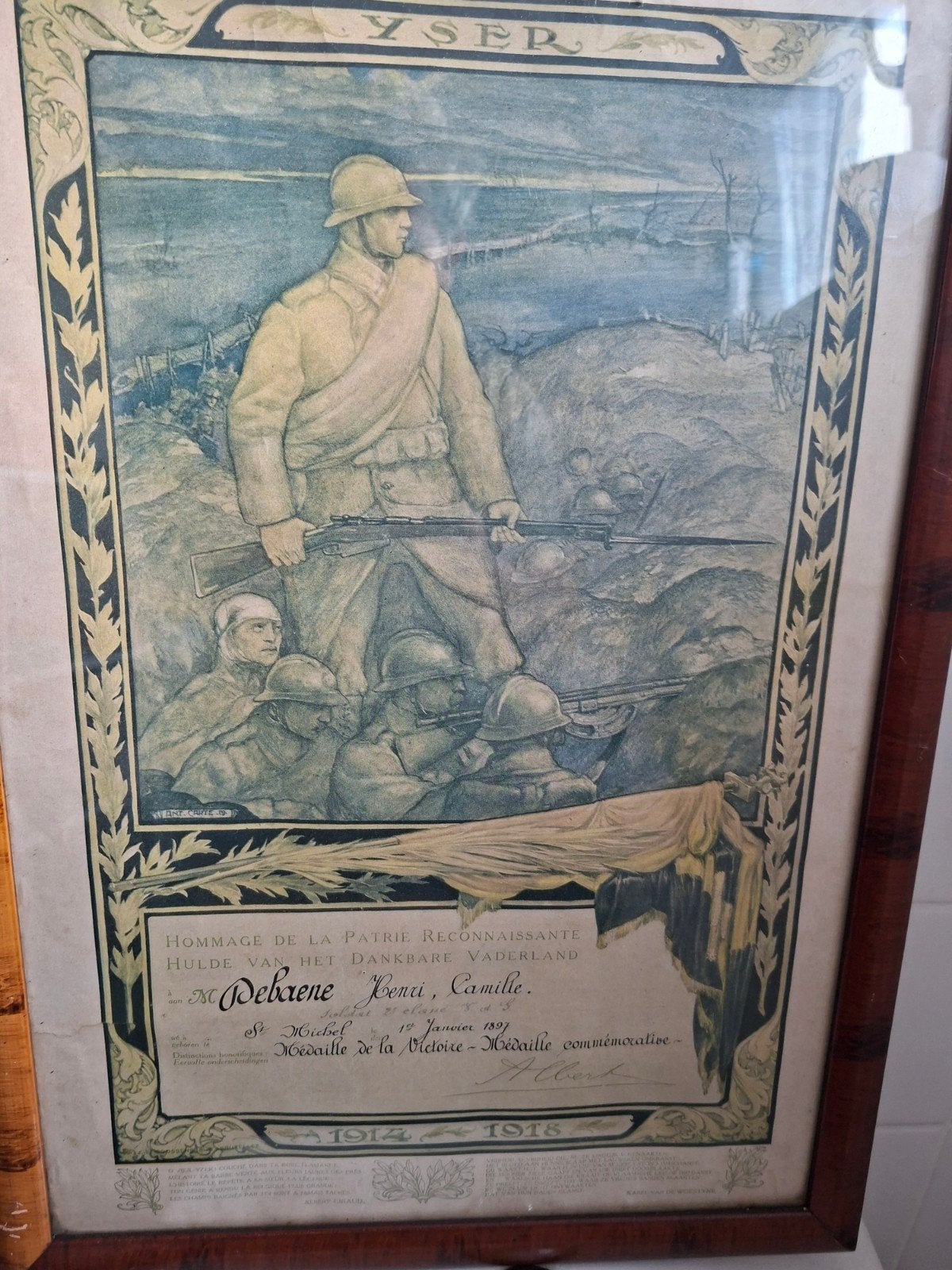 foto aan de yzer ww1 14/18, Ophalen