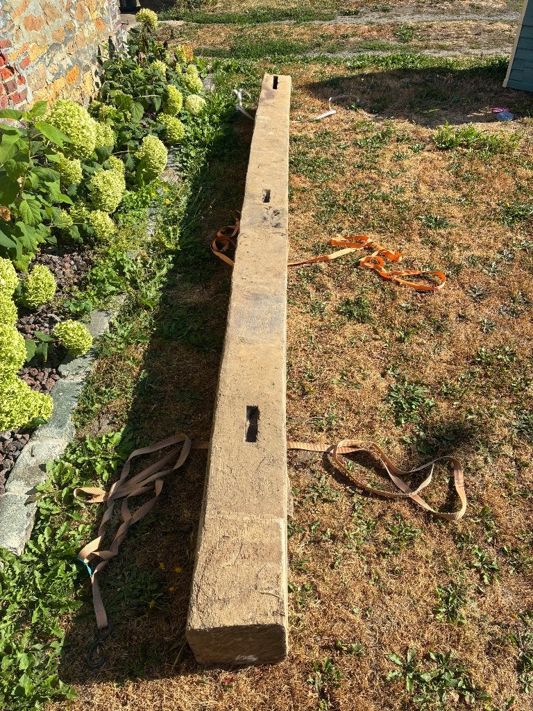 Poutre/sommier en chêne, Bricolage & Construction, Bois & Planches, 50 mm ou plus, 300 cm ou plus, Chêne, Enlèvement
