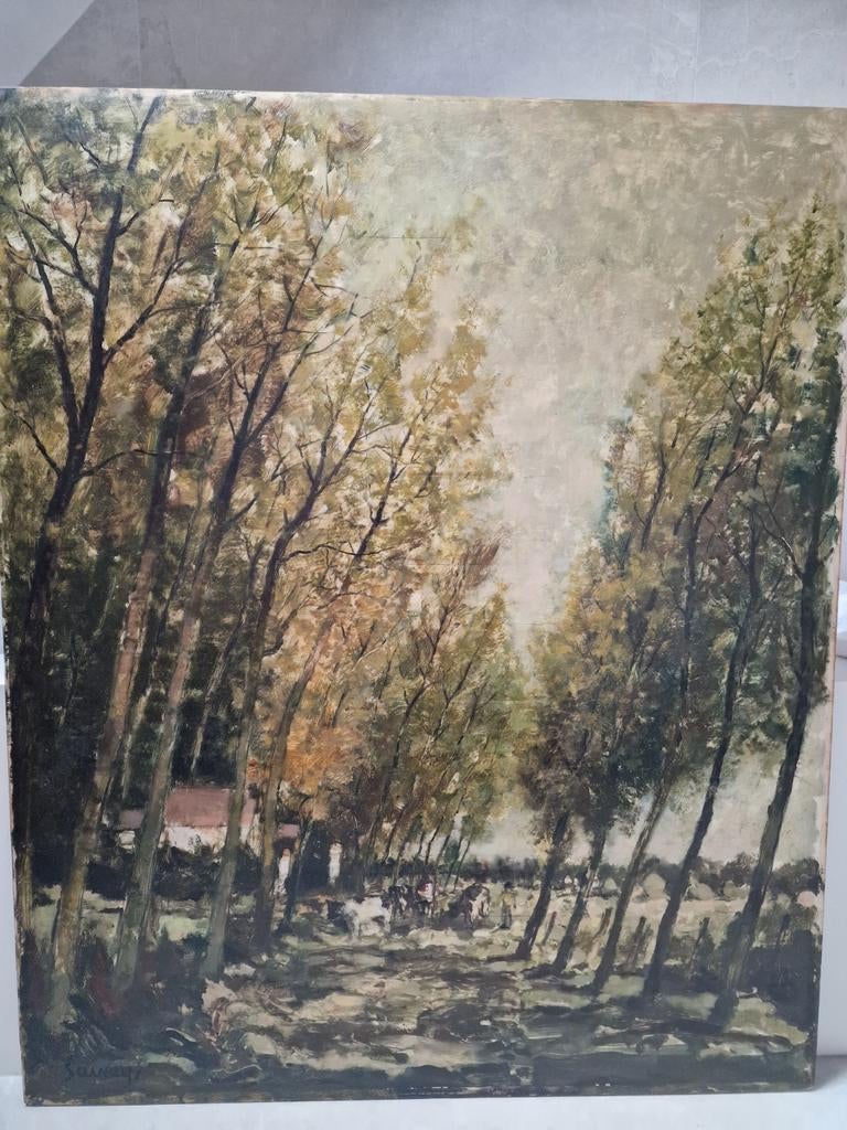 Groot olieverfschilderij "Astenedreef" van Albert Saverys., Ophalen