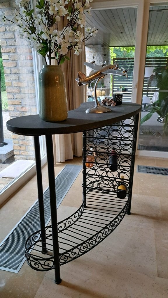 Barre/casier à vin élégant en fer forgé, Enlèvement, Utilisé, Métal, 75 – 100