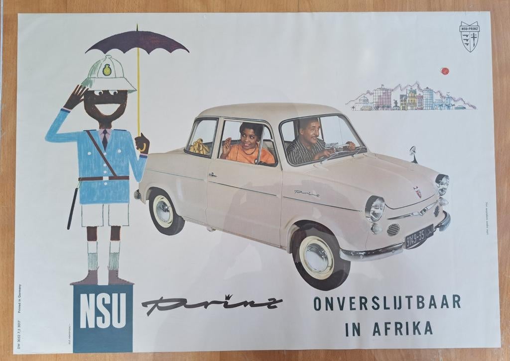 NSU Prinz - Affiche publicitaire originale -, Enlèvement ou Envoi