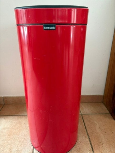 Vuilnisbak Brabantia 23-30 L, Ophalen, Metaal, Rood, Brabantia