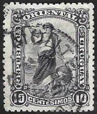 1 Postzegels Uruguay 1905 Nationale thema's, Ophalen of Verzenden, Gestempeld, Zuid-Amerika