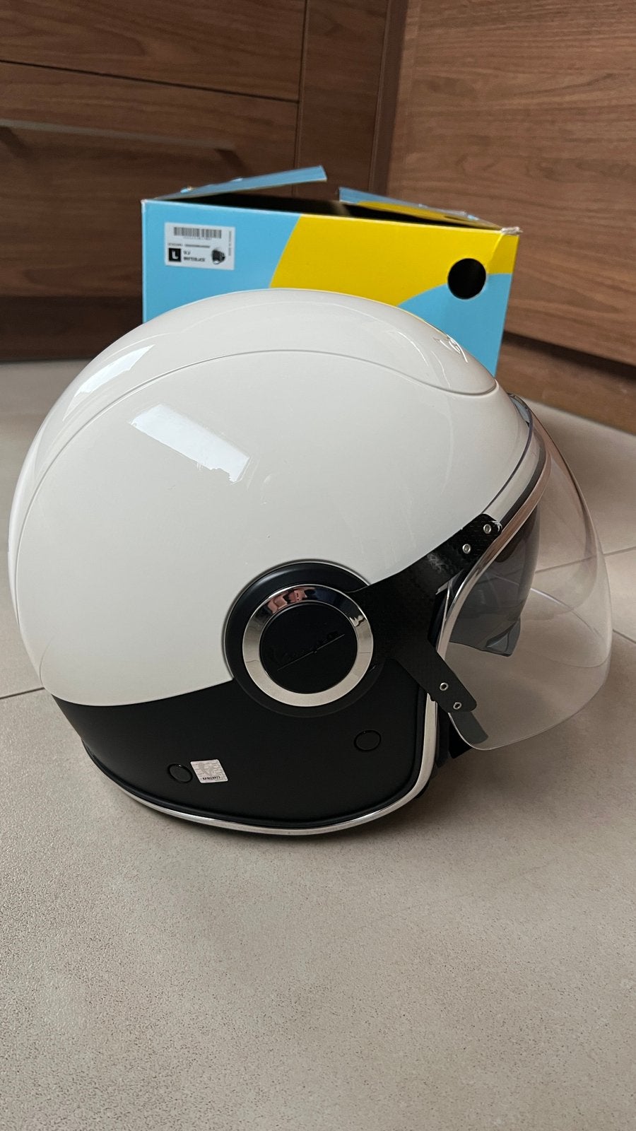 Helm Vespa VJ - maat L, Vélos & Vélomoteurs, Enlèvement, Comme neuf, Large