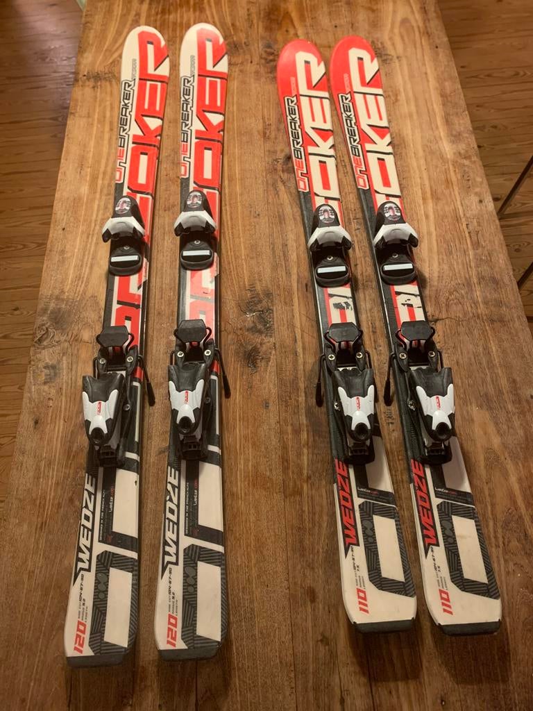 2 Paar kinder ski’s maat 110 en 120, Ophalen, 100 tot 140 cm, Zo goed als nieuw, Ski's