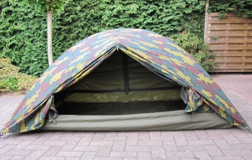 Tente camouflée - ancienne armée belge, Collections, Enlèvement ou Envoi, Armée de terre, Autres types