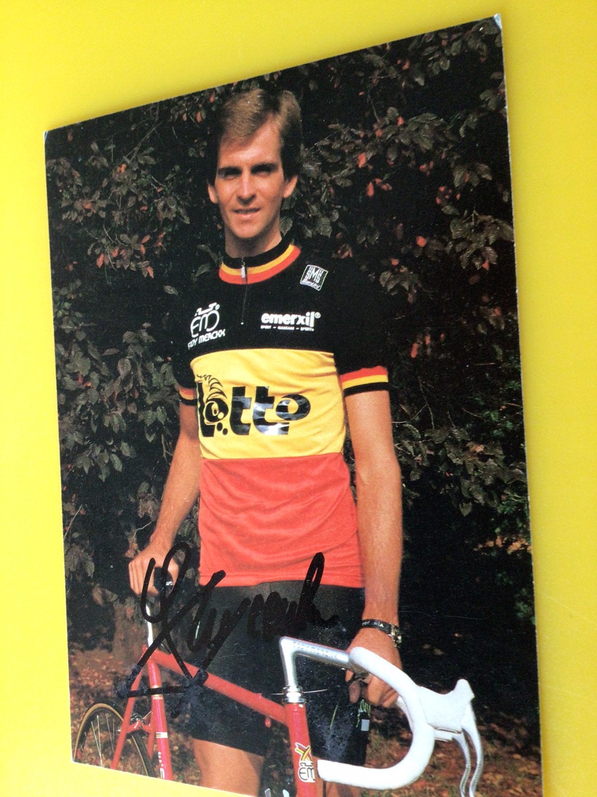Wielerkaart 1987 bk team lotto marc sergeant signe, Envoi
