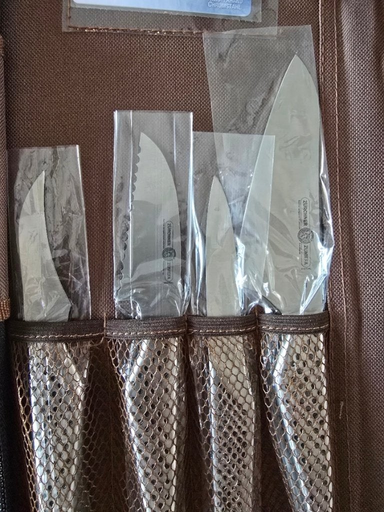 Set de 7 couteaux Zürchner Zümefa avec étui, Set de couverts, Enlèvement ou Envoi, Couteau à découper, Comme neuf