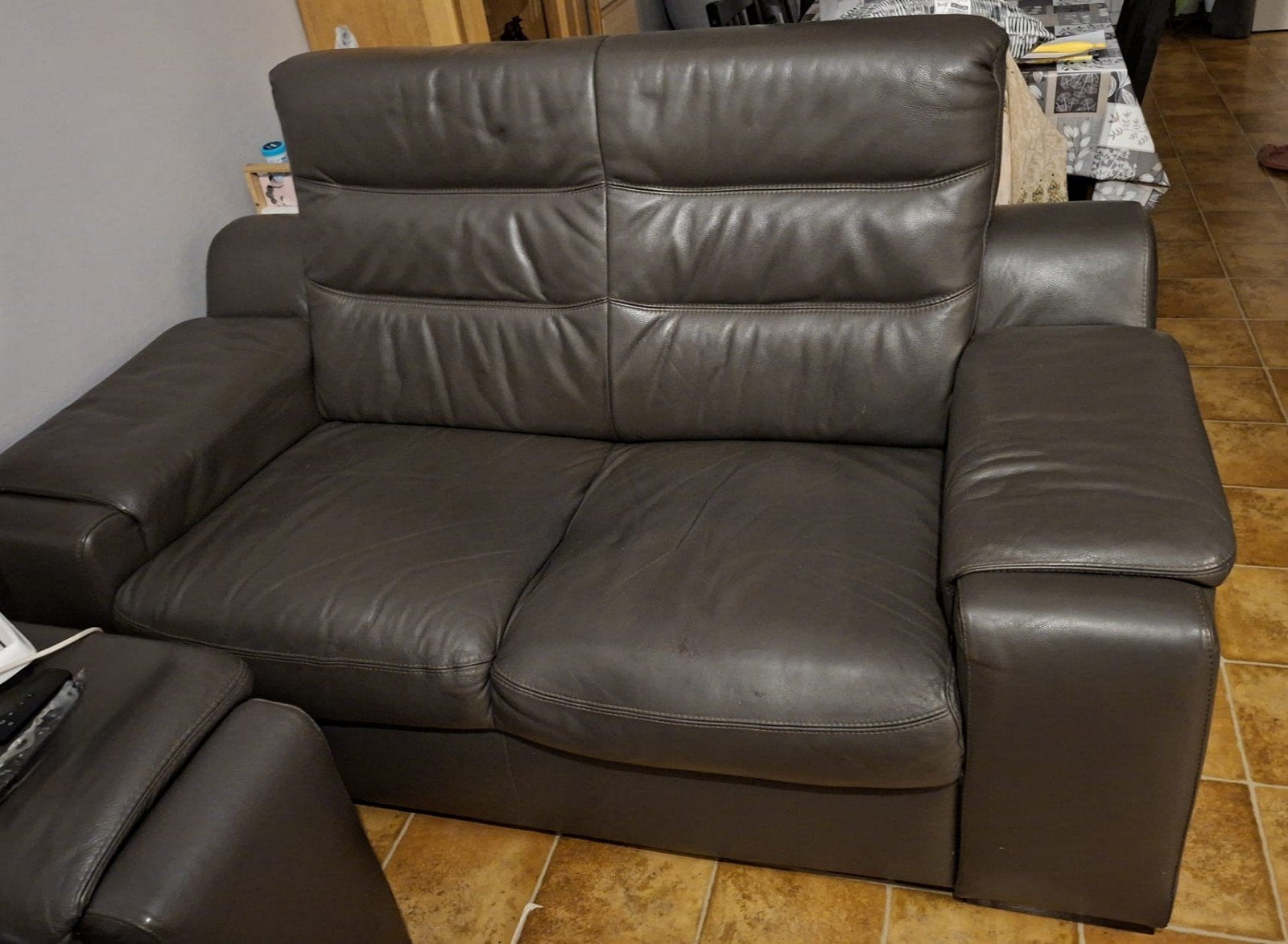 fauteuil 2 places en cuir, Maison & Meubles, Enlèvement ou Envoi, Cuir