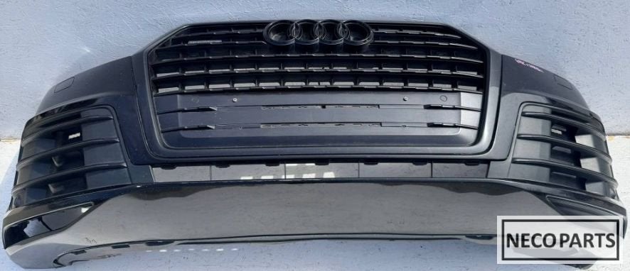 AUDI Q7 4M S LINE VOORBUMPER COMPLEET ORIGINEEL ALLES LEVERB, Gebruikt, -, Voor, -