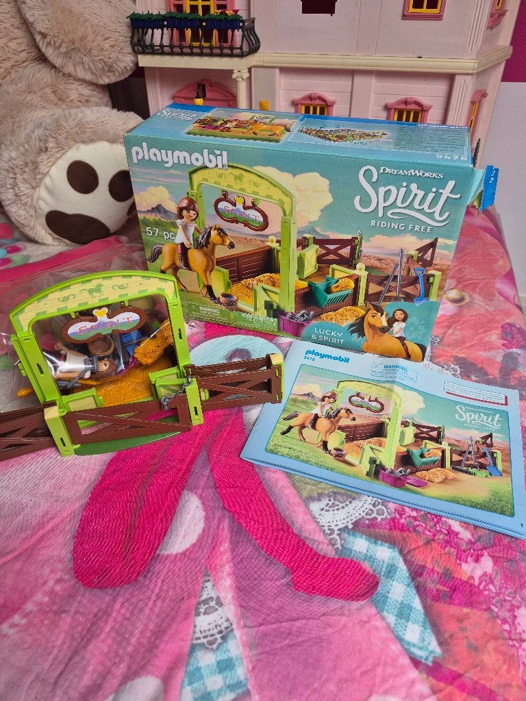 Playmobil Spirit Riding Free:Lucky & Spirit met box(9478), Autres séries, Comme neuf, Figurines, Kit complet