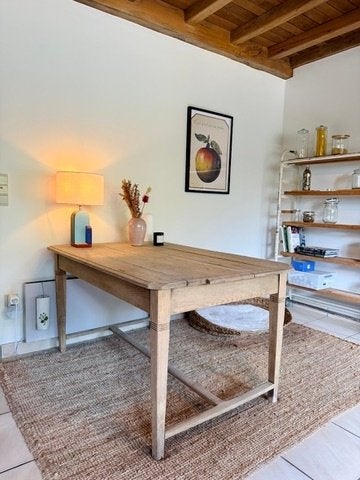 Oude landelijke eettafel, Huis en Inrichting, Ophalen, Gebruikt, 100 tot 150 cm, 50 tot 100 cm