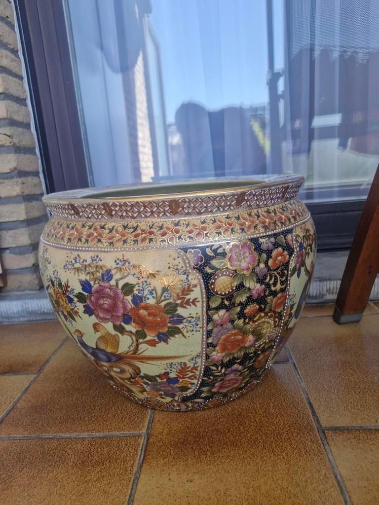 Grote Japanse Satsuma stijl vaas, Tuin en Terras, Ophalen