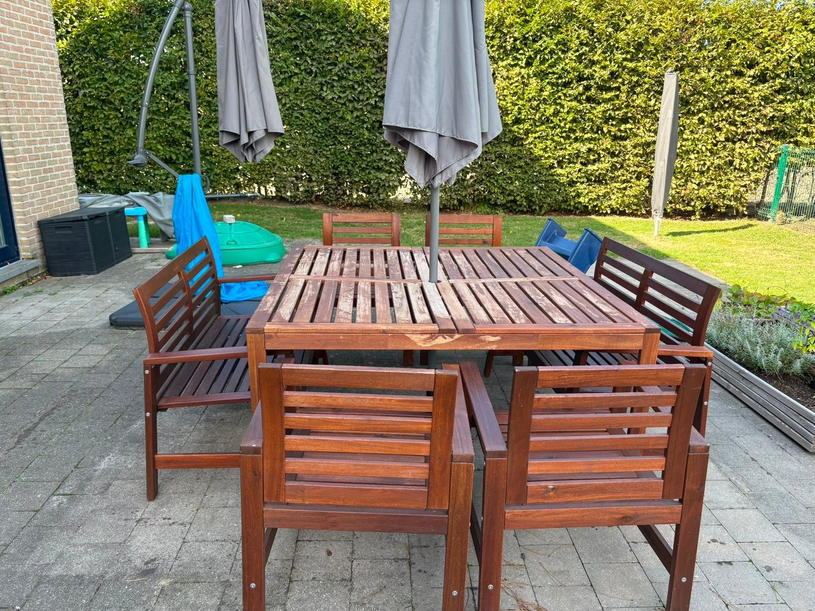 Tuinset 8 pers, Jardin & Terrasse, Ensembles de jardin, Table à dinner, Salons de jardin, 8 places, Enlèvement