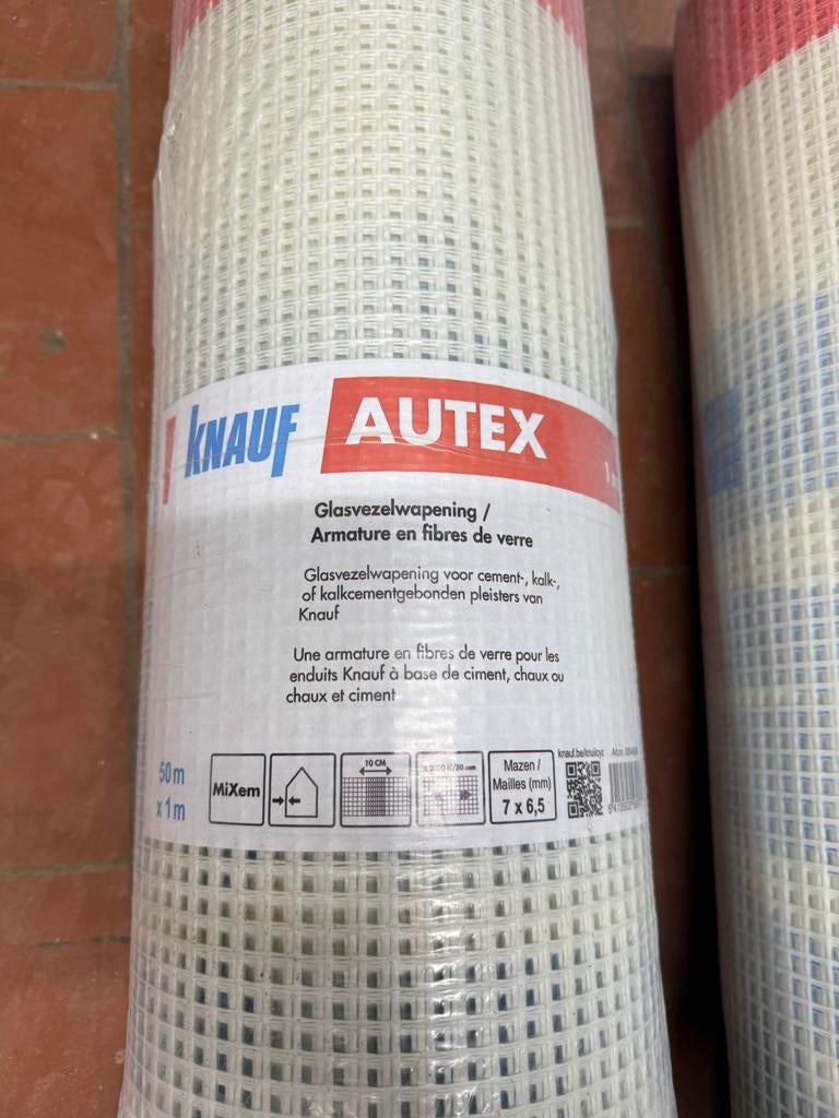 2 rollen Knauf autex glasvezelwapening 50 meter, Doe-het-zelf en Bouw, Isolatie en Afdichting, Ophalen, Zo goed als nieuw