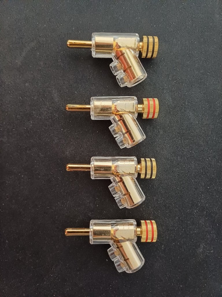 4 x plug banane en métal doré avec embout ajustable (neuf), TV, Hi-fi & Vidéo, Enceintes, Neuf, Autres marques, Moins de 60 watts