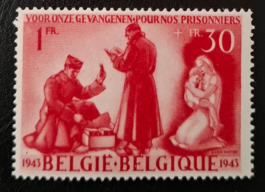 Belgique : OBP 624-V1 ** Prisonniers de guerre 1943., Sans timbre, Neuf, Enlèvement ou Envoi, Non oblitéré