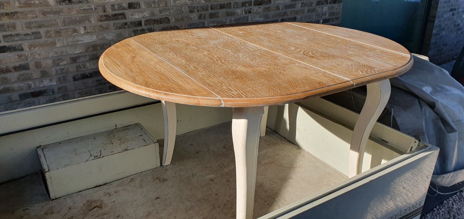 belle table à manger campagnarde 110 x 150 cm, Enlèvement, Utilisé