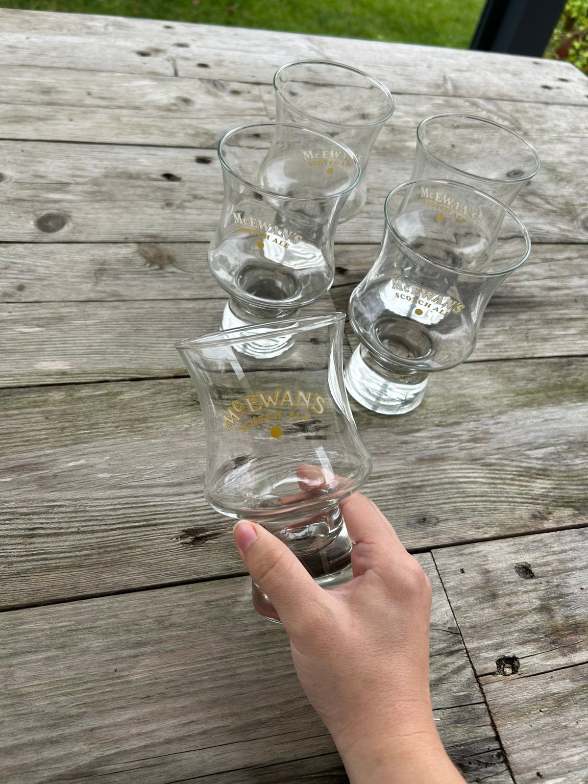 5 glazen „McEwan's Scotch Ale Thistle”, Ophalen, Zo goed als nieuw, Glas of Glazen, Overige merken