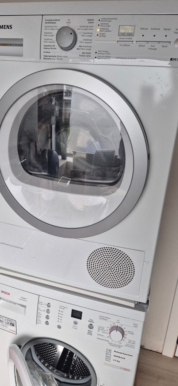 droogkast en wasmachine, Ophalen