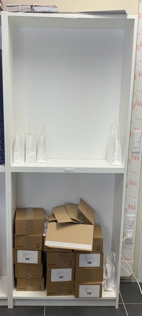 Etagère Ikea Billy 202X80x28 cm blanc, occasion (4 pièces), Ophalen, Gebruikt