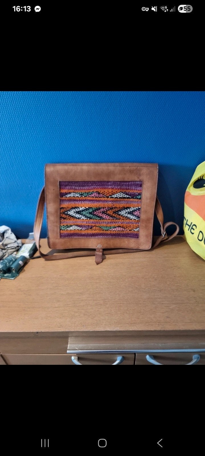 Vintage leren tas, Ophalen