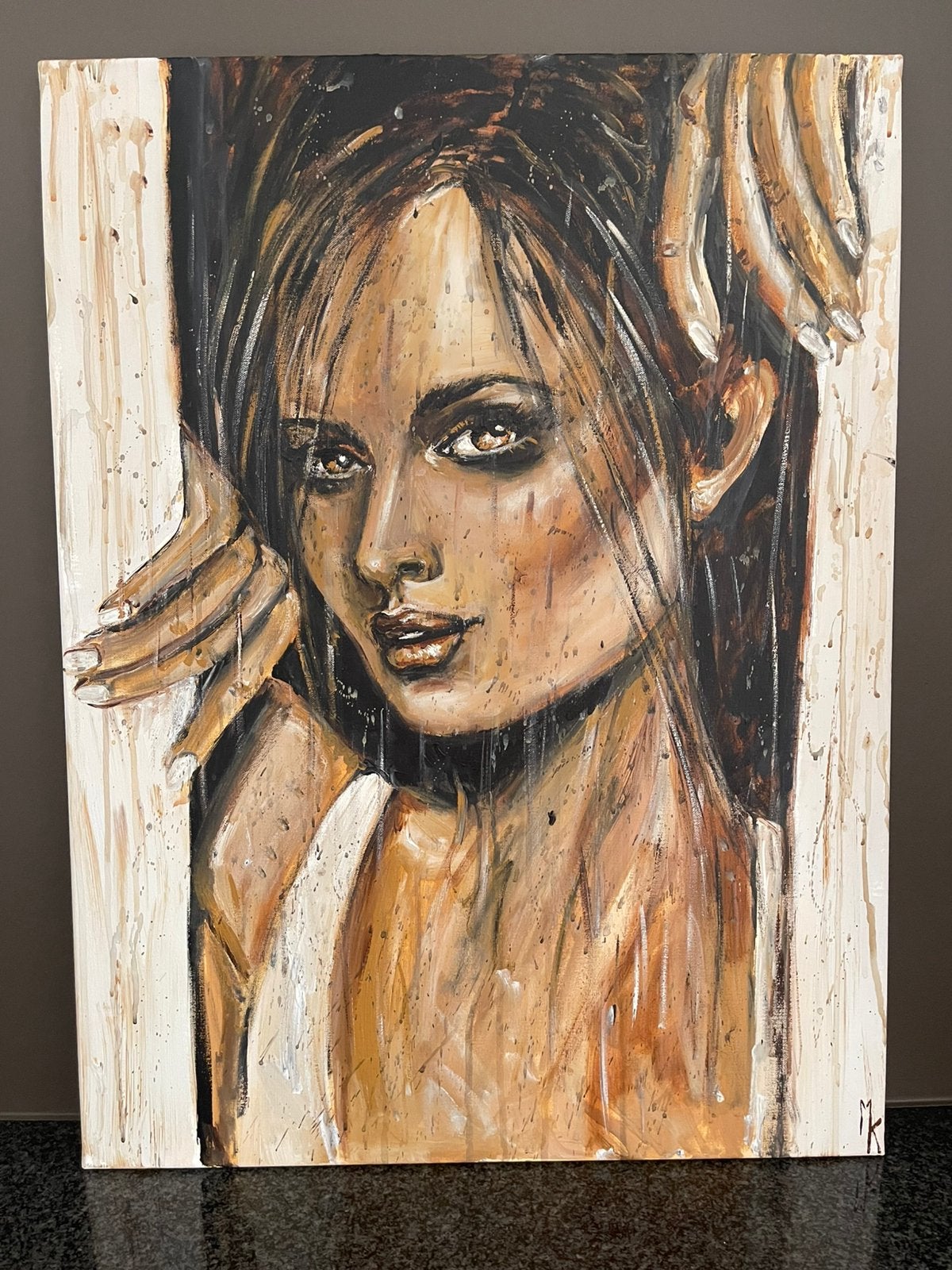 Un tableau assez grand, moderne et original - Mk Art, Antiquités & Art, Art | Peinture | Moderne, Peinture acrylique, Autres matériaux