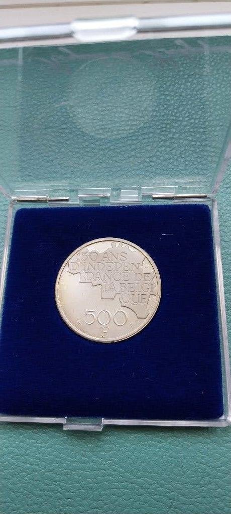 500 frank „150 jaar onafhankelijkheid van België”, Setje, Zilver, Ophalen of Verzenden, Zilver